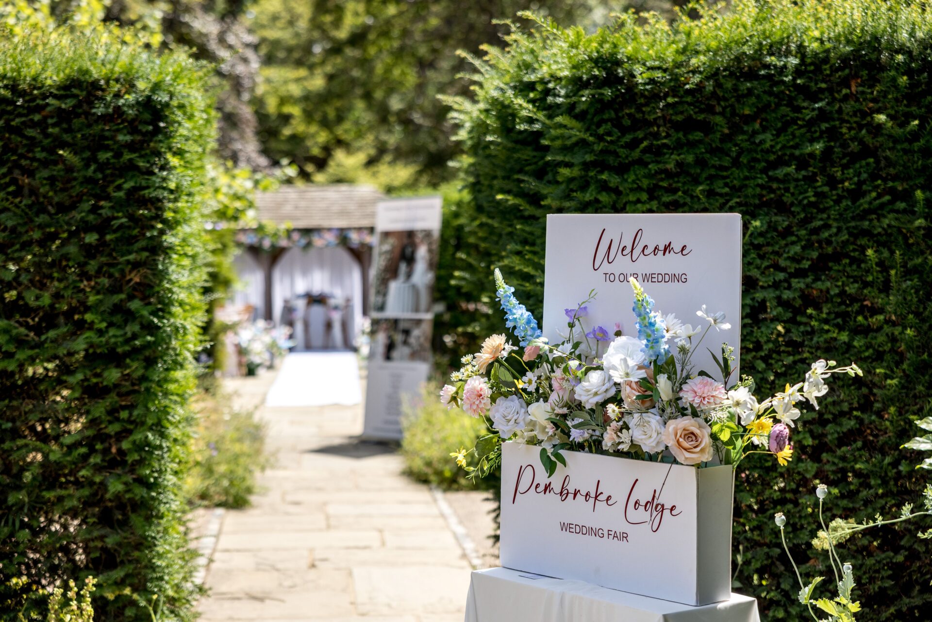 A welcome sign for wedding guests.